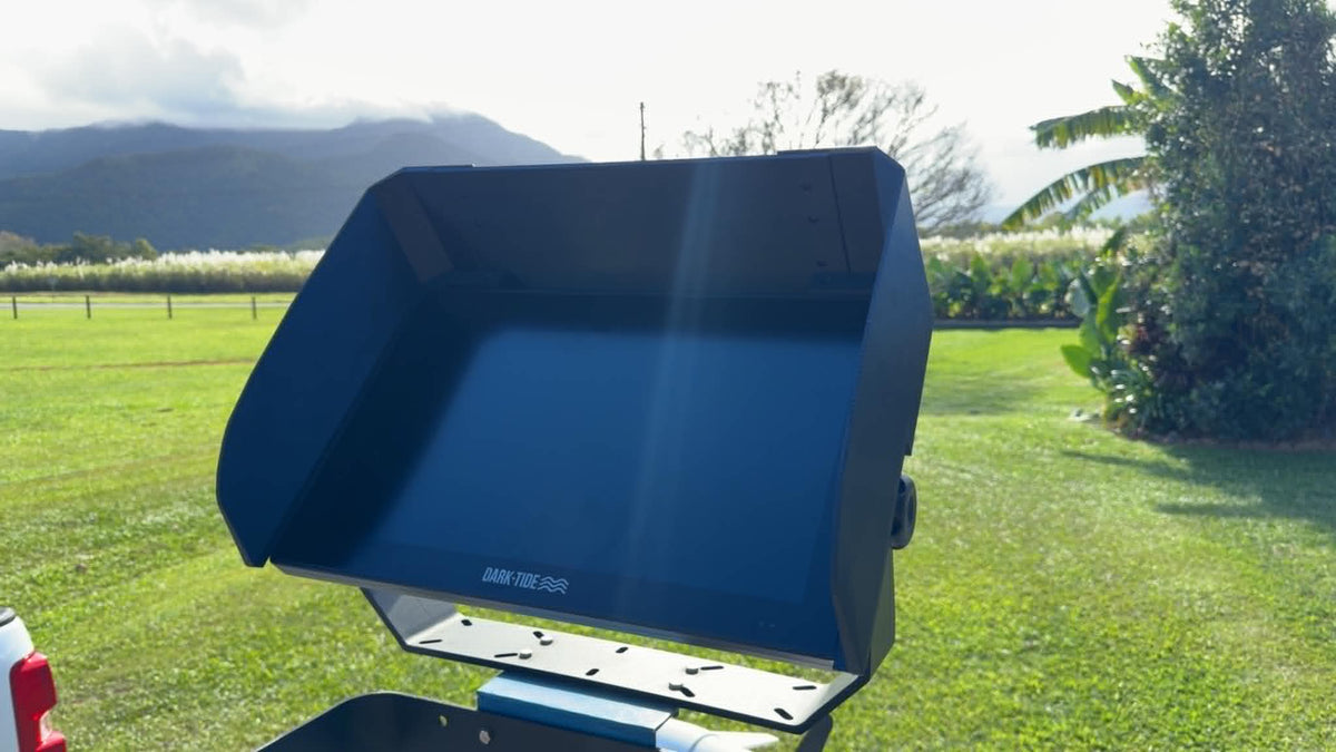 18.5" Marine Mirror Screen Sun Shade - Dark Tide, Vision1 Marine Screen Sun Shade